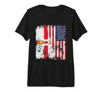 Bandera de Irlanda del Norte de Estados Unidos Envejecida, Mitad Americana Camiseta Premium