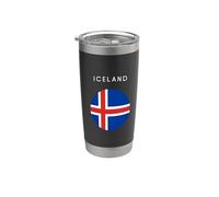 Bandera de Islandia - Minimalista Souvenir World Travel Lover Vaso térmico de acero inoxidable de doble pared