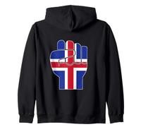 Bandera de Islandia Puño Levantado Islandeses Resiliencia Islandeses Sudadera con Capucha