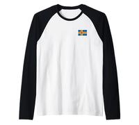 Bandera DE Islas Aland Finlandia Camiseta Manga Raglan