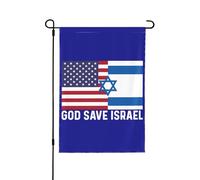 Bandera de Israel, Dios salve a Israel, Bandera de jardín pequeña, Bandera de jardín de 12x18 pulgadas, Bandera de jardín de doble cara para verano