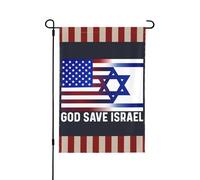 Bandera de Israel Dios salve a Israel Banderas de jardín Bandera de jardín divertida 12x18 Bandera de casa de doble cara para jardín