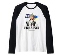 Bandera de Israel Selensky Stand with Ucrania Camiseta Manga Raglan