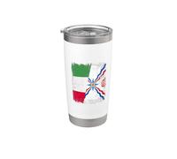 Bandera de Italia Asiria, diseño del orgullo asirio Vaso térmico de acero inoxidable de doble pared