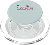 Bandera de Italia con Texto en inglés «My Father In Law is Italian Nothing Scares Me» PopSockets PopGrip para MagSafe