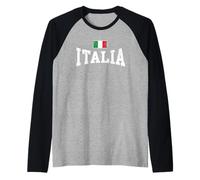 Bandera de Italia Italia Familia Italiana Patrimonio Hombres Mujeres Niños Camiseta Manga Raglan