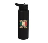 Bandera de Italia Italia Hacer que la pesca sea grande otra vez Angler Humor Mem Stainless Steel Insulated Water Bottle