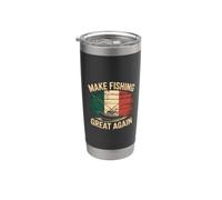 Bandera de Italia Italia Hacer que la pesca sea grande otra vez Angler Humor Mem Vaso térmico de acero inoxidable de doble pared