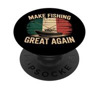 Bandera de Italia Retro Vintage Que Hace Que la Pesca Sea Genial de Nuevo PopSockets PopGrip Adhesivo