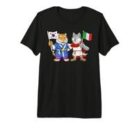 Bandera de Italia y Corea del Sur Raíces ítalo-Coreanas Camiseta Premium