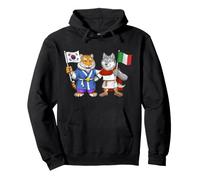 Bandera de Italia y Corea del Sur Raíces ítalo-Coreanas Sudadera con Capucha
