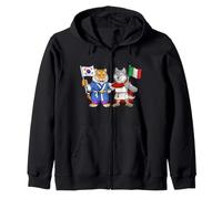 Bandera de Italia y Corea del Sur Raíces ítalo-Coreanas Sudadera con Capucha