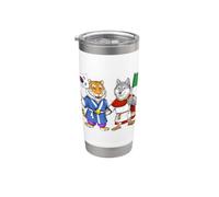Bandera de Italia y Corea del Sur Raíces ítalo-coreanas Vaso térmico de acero inoxidable de doble pared