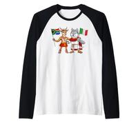Bandera de Italia y Sudáfrica Raíces Italo-sudafricanas Camiseta Manga Raglan