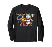 Bandera de Italia y Sudáfrica Raíces Italo-sudafricanas Manga Larga