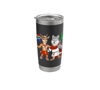 Bandera de Italia y Sudáfrica Raíces italo-sudafricanas Vaso térmico de acero inoxidable de doble pared