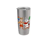 Bandera de Italia y Sudáfrica Raíces italo-sudafricanas Vaso térmico de acero inoxidable de doble pared