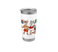Bandera de Italia y Sudáfrica Raíces italo-sudafricanas Vaso térmico de acero inoxidable de doble pared