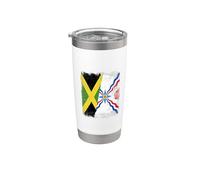 Bandera de Jamaica Asiria, diseño del orgullo asirio Vaso térmico de acero inoxidable de doble pared