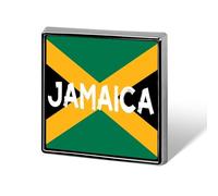 Bandera de Jamaica, broche cuadrado jamaicano, alfiler de metal, insignia de solapa, chaqueta, sombrero, bolso, accesorios, decoración