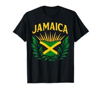 Bandera de Jamaica Escudo Isla del Caribe Orgullo Recuerdo de Viaje Camiseta