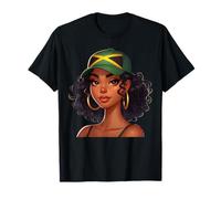 Bandera de Jamaica Jamaica de Afro Linte Queen Jamaica Camiseta