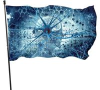 Bandera de jardín, bandera de jardín, inteligencia artificial, neuronas, bandera de patio al aire libre, bandera de pared, césped, decoración del hogar, 3 x 5 pies