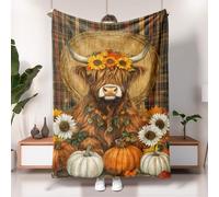 Bandera de jardín de vaca de las tierras altas, calabazas naranjas, decoración floral del hogar, banderas al aire libre, bandera de arpillera de doble cara, decoración de césped de temporada, 50 x 60