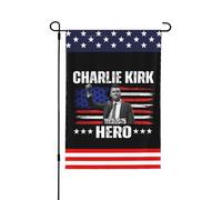 Bandera de jardín del héroe Charlie Kirk para exteriores, 12x18 pulgadas, doble cara, letrero patriótico para jardín, decoración