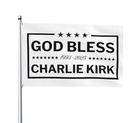 Bandera de jardín exterior "Dios bendiga a Charlie Kirk" de 4x6 pulgadas con 2 ojales.