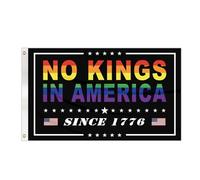 Bandera de jardín "No Kings In Ame-rica" de 12x18 pulgadas para interiores y exteriores, ideal para fiestas, patios, bares, jardines y decoración de calles, con ojales de latón.