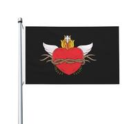 Bandera de Jardín Sagrado Corazón Flags 90X150cm | Reforzada Banderines Pancarta Personalizada Bandera Balcón para Balcon Fiesta Barras