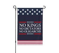 Bandera de jardín "Sin rey, sin dictadores, sin oligarcas", doble cara, decoración para exteriores.