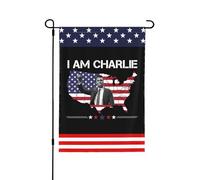 Bandera de jardín "Soy Charlie Kirk, Descansa en paz", para exteriores, 12x18 pulgadas, doble cara, letrero patriótico para jardín, decoración