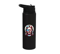 Bandera de Jesús de Estados Unidos patriótica cristiana fresca 4 de julio Stainless Steel Insulated Water Bottle