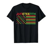 Bandera de Juneteenth - Historia Negra - Derechos Civiles Africanos Camiseta gráfica económica, Hombre, Negro, L