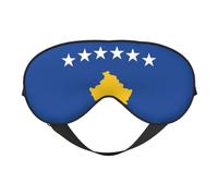 Bandera de Kosovo cómoda ayuda para dormir suave máscara de ojos ajustable cubierta opaca reversible descanso nocturno