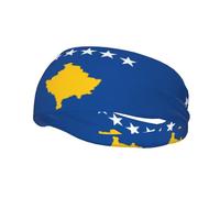 Bandera de Kosovo - Diadema deportiva que absorbe el sudor para correr, fitness, elástica, transpirable, para todas las estaciones