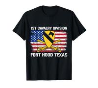 Bandera de la 1ª División de Caballería veterano estadounidense Fort Hood Texas Camiseta