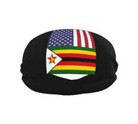 Bandera de la amistad de Estados Unidos y Zimbabue Eleva tu rendimiento con muñequeras de moda: ¡ideal para cualquier actividad!