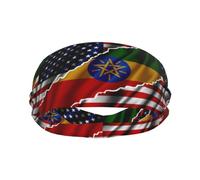 Bandera De La Amistad Entre Estados Unidos, América Y Etiopía Unisex Cinta Sudor Cabeza Elástica Headband Comoda Diadema para Ciclismo Fútbol Gimnasio Fitness