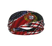 Bandera De La Amistad Entre Estados Unidos, América Y Portugal Unisex Headband Elástica Diadema Antideslizante Diadema Deportiva para Gimnasio Yoga Fitness Tenis