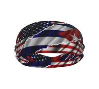 Bandera De La Amistad Entre Estados Unidos, Cuba Y Cuba Unisex Headband Transpirable Diadema Suaves Diadema Deportiva para Tenis Yoga Fitness Correr