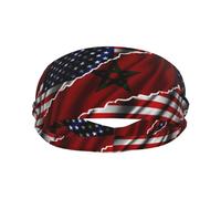 Bandera De La Amistad Entre Estados Unidos, Estados Unidos Y Marruecos Mujer Hombre Headband Transpirable Diadema Comoda Diadema Deportiva para Yoga Ciclismo Correr Fútbol