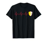 Bandera de la Ciudad del Vaticano Heartbeat EKG Patriotic National Camiseta