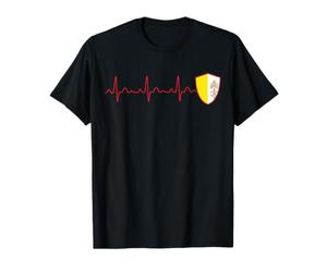Bandera de la Ciudad del Vaticano Heartbeat EKG Patriotic National Camiseta
