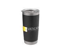 Bandera de la Ciudad del Vaticano Roma Italia Plaza de San Pedro Basílica Vaso térmico de acero inoxidable de doble pared