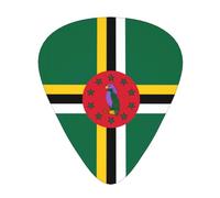 Bandera de la Commonwealth de Dominica Púas de guitarra resistentes al desgaste para guitarra, bajo, guitarra eléctrica, ukelelele, finas, medianas, pesadas, púas de guitarra de 12 piezas