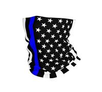 Bandera De La Delgada Línea Azul De La Policía Mujer Hombre Bufanda Tubular Protección UV Snood Multifuncional Pasamontañas para Deportes Aire Libre Moto Clima Frío