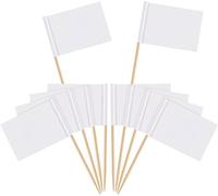 Bandera de la Fiesta de Queso Vara palillo de Dientes Pastel de Comida Bandera Plato de Queso Aperitivo Blanco 100 Piezas